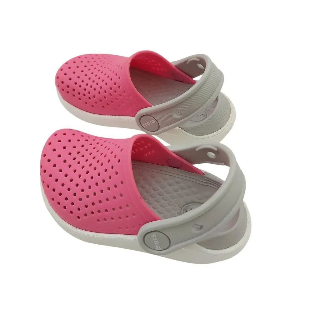 Crocs Literide Clogs Sandals Little Kids 6 Pink White